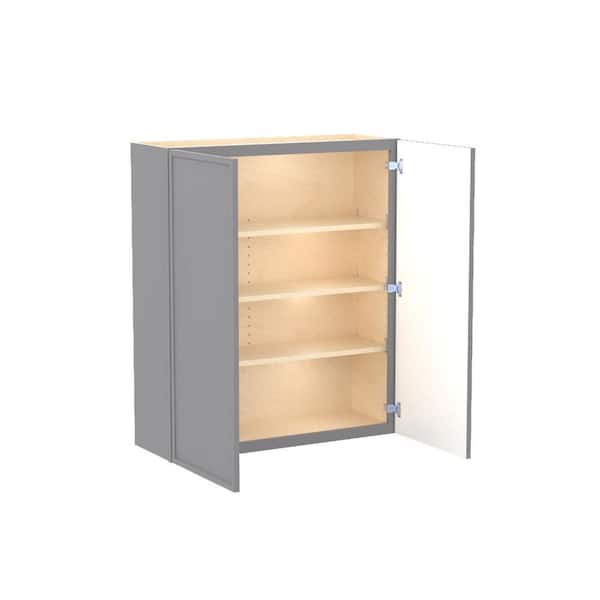 Home Decorators Collection Franklin 36 in. W x 12 in. D x 42 in. H Assembled Plywood Wall Kitchen Cabinet in Veiled Gray with Soft Close