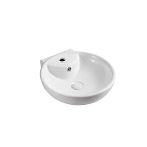 Wall-Mounted Rounded Bathroom Sink in White