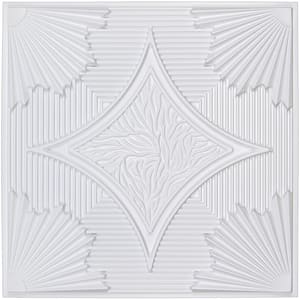 White 24 in. x 24 in. 3D Wainscoting Panels Glue Up Drop Ceiling Tiles (12-Pack/48 sq. ft.)