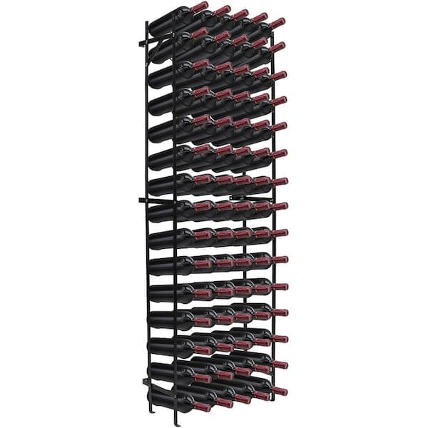 Elegant 75-Bottle Free Standing Wine Rack (Black Metal)