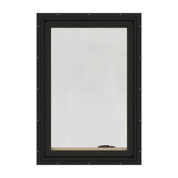 JELD-WEN 30.75 in. x 40.75 in. W-2500 Series Bronze Painted Clad Wood Left-Handed Casement Window with BetterVue Mesh Screen