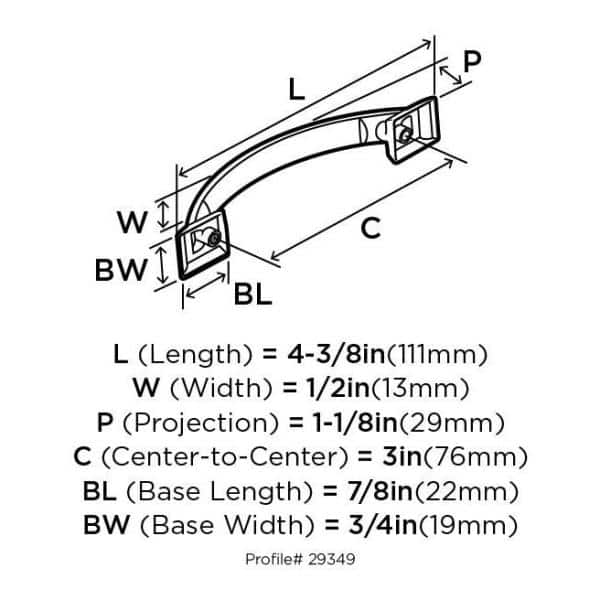 Satin Nickel Brushed Cabinet Drawer Pull with Mounting Hardware