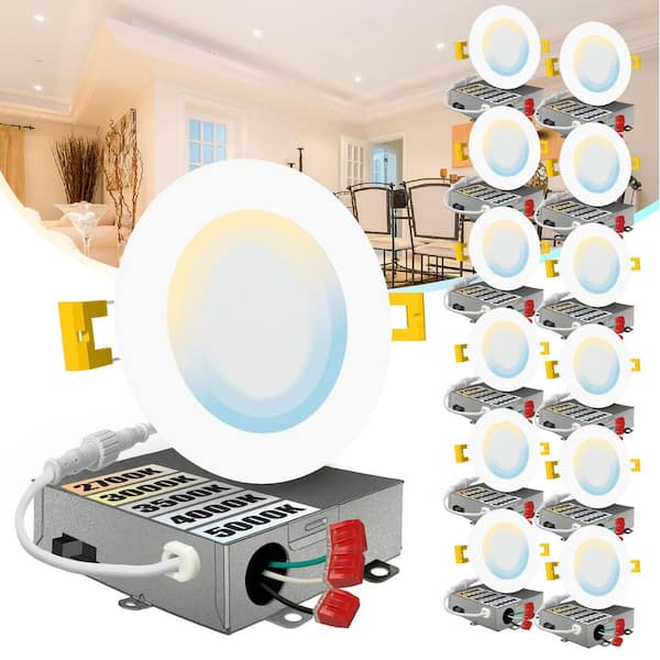 4 in. 9-Watt Selectable CCT Remodel or New Construction Canless Recessed Kit, 12-Pack