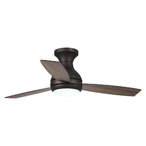 48 in. Color Changing Integrated LED Indoor Bronze Flush Mount Ceiling Fan with Remote