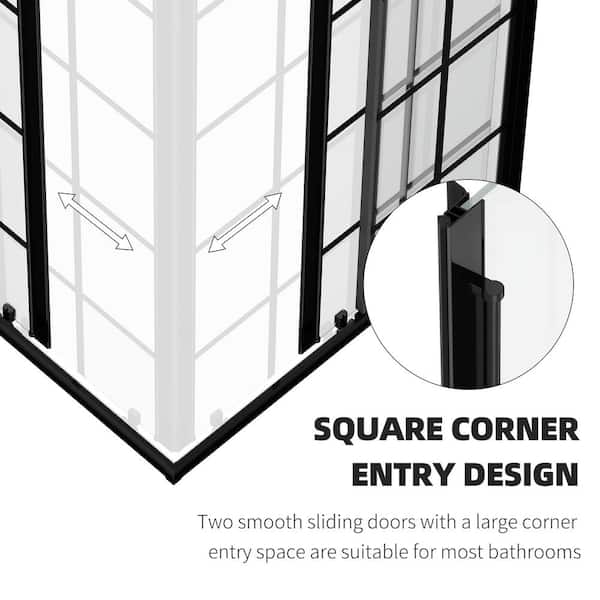 SL4U Corner Sliding Shower Enclosure 36 in.D x 36 in. W x 72 in. H Corner Shower Enclosure with 1/4 in.