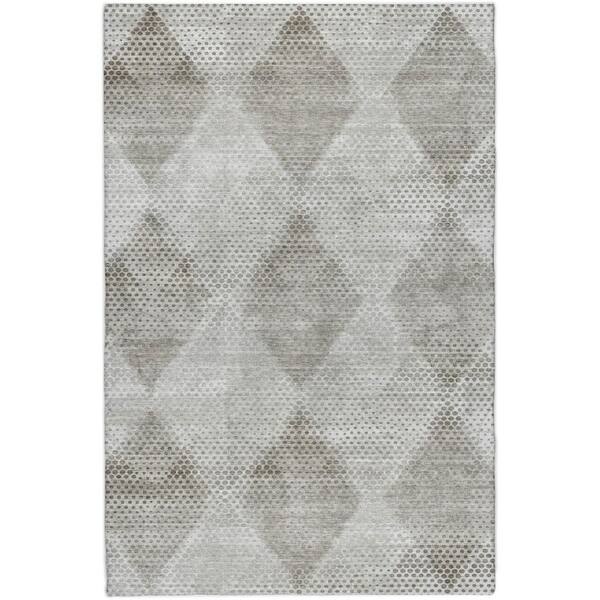 Dream Shag Premium Machine Washable Abstract ADS539 Gray 9 ft. x 12 ft. Area Rug