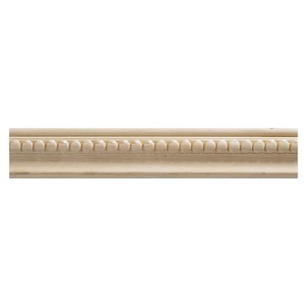 1159 3/8 in. x 1-1/4 in. x 96 in. White Hardwood Embossed Bead Trim Panel Moulding