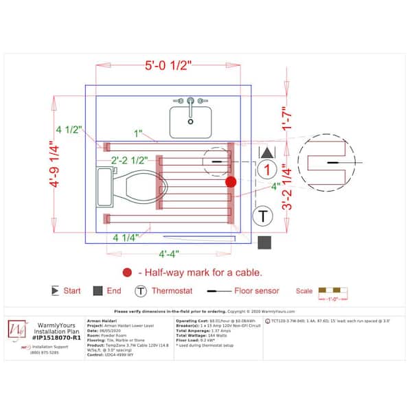 WarmlyYours 40 ft. Cable System with Touch Screen Thermostat