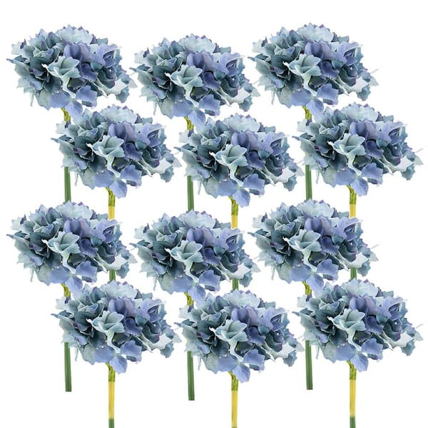 A & B Home 14 in. Blue Artificial Assorted Flowers Floral Arrangements