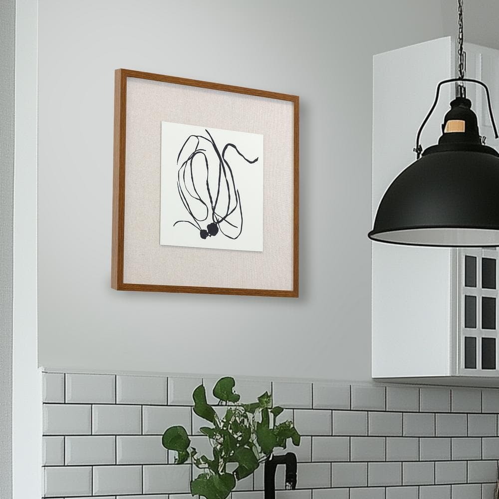 Natural Abstract Black and White Canvas Print with Wooden Frame