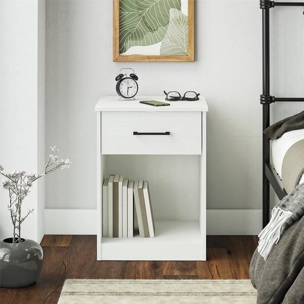 Ameriwood Home Pearce Nightstand with Drawer, White