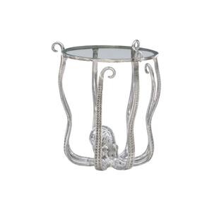 Olivia Silver Metal and Glass Octopus Table