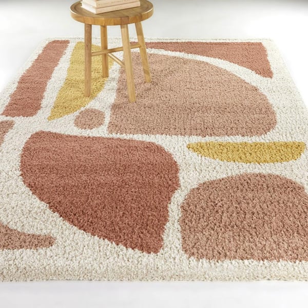 Cesare Pink 5 ft. x 7 ft. Abstract Area Rug