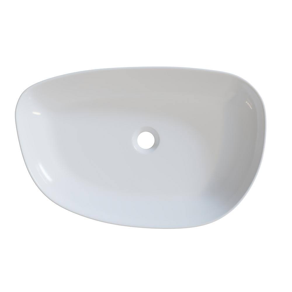 Gloss White Ceramic Above-Counter Vessel Sink