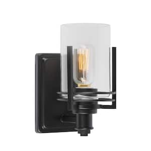 Baton 2-Light Black Wall Sconce Vanity Light 7117-02-04 - The Home Depot