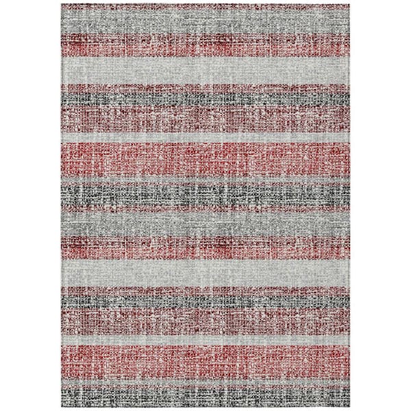 Chantille Machine Washable Indoor/Outdoor Abstract ACN2122 Burgundy 8 ft. x 10 ft. Area Rug