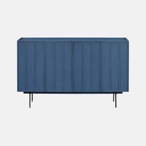 33.8 in. H Navy Blue Modern Cabinet with 4 Doors