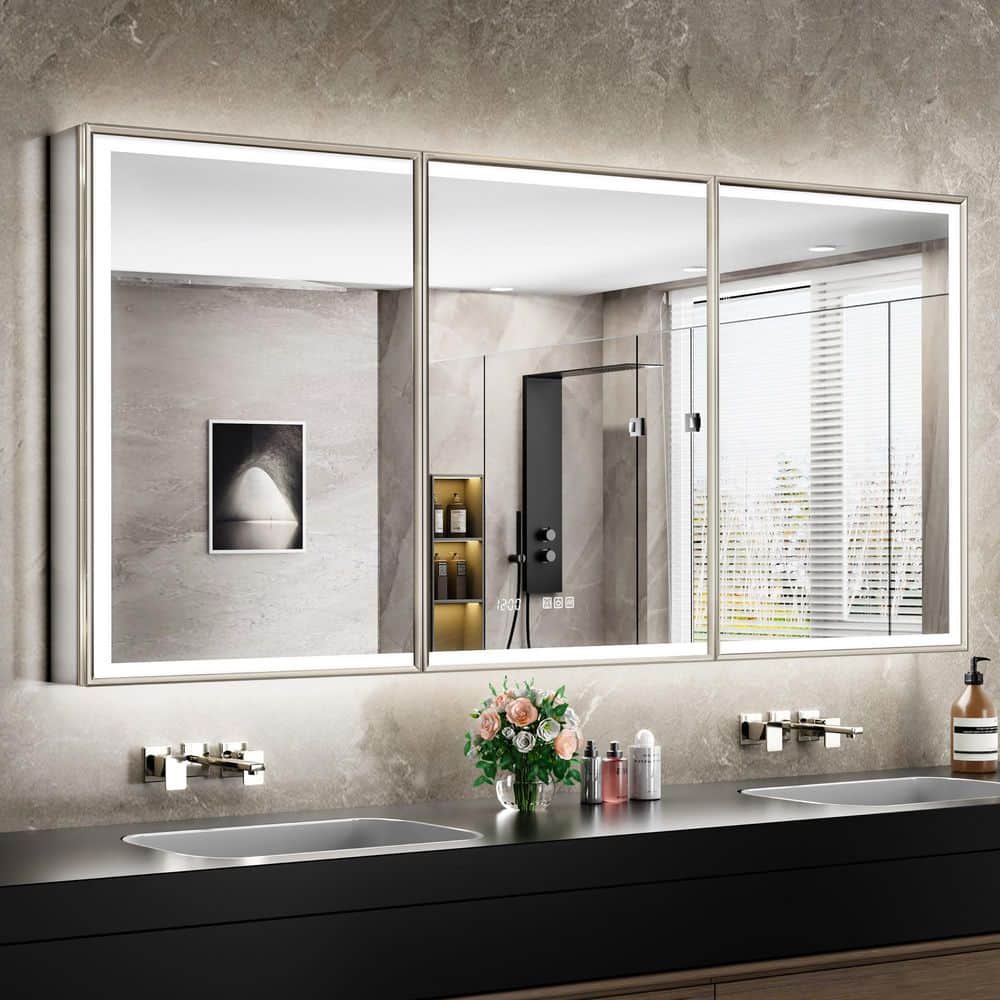 Nova 72 in. W x 30 in. H Rectangular Aluminum Recessed/Wall Mount Dimmable Fogless Lighted Medicine Cabinet with Mirror price history on PriceWatchPro