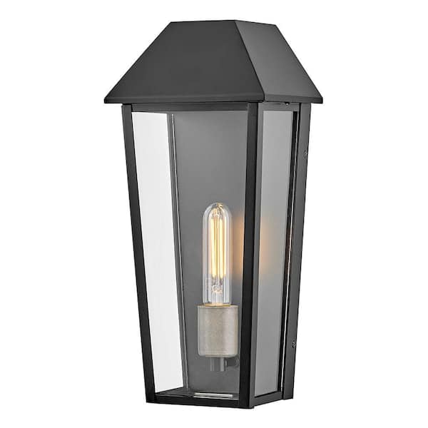 Maclin 1-Light LED Black Hardwired Outdoor Wall Lantern Sconce