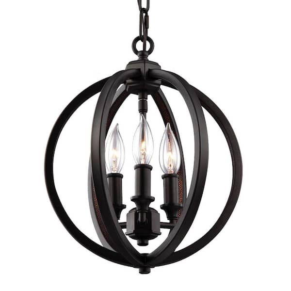 Feiss Corinne 3 Light Oil Rubbed Bronze Pendant F3059 3orb The Home Depot Feiss Corinne 3 Light Oil Rubbed Bronze, Oil Rubbed Bronze Pendant Light Fixture