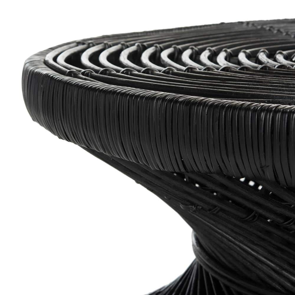 Urban Oasis 32'' Black Rattan Round Coffee Table