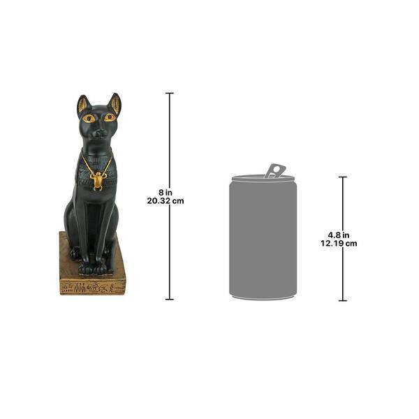 Design Toscano Egyptian Cat Goddess Bastet with Earrings Statue in Matte Black