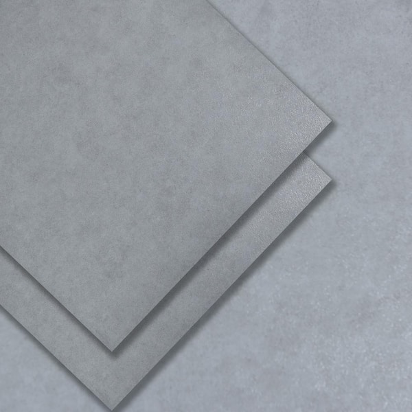 Dundee Deco Ash Grey 3 MIL x 24 in. W x 24 in. L Peel and Stick Waterproof Luxury Vinyl Tile Flooring (39 sq. ft./case)