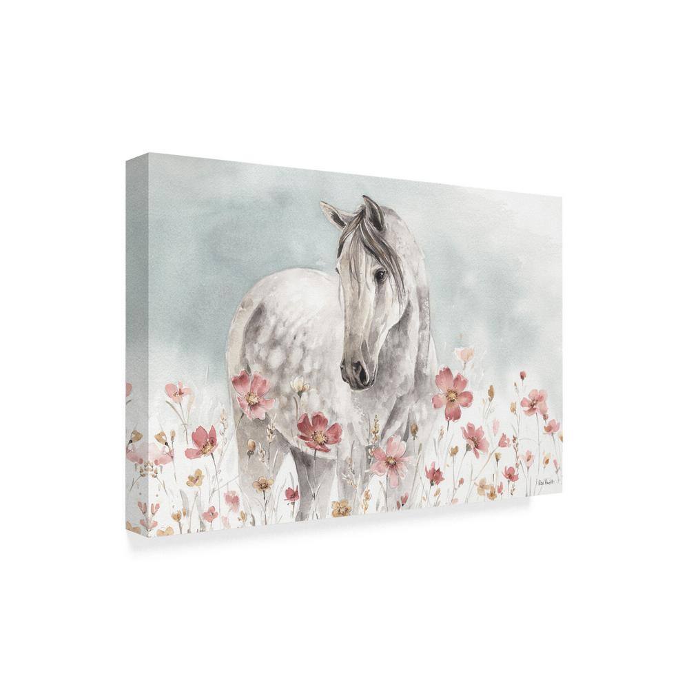 Lisa Audit Wild Horses I Canvas Art in White and Grey