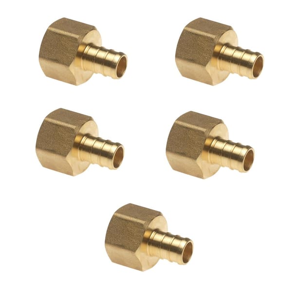 1/2 in. Brass PEX-B Barb x 1/2 in. Female Pipe Thread Adapter (5-Pack)