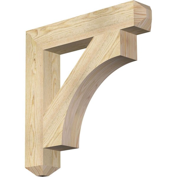 Ekena Millwork 4 in. x 24 in. x 24 in. Douglas Fir Westlake Craftsman Rough Sawn Bracket