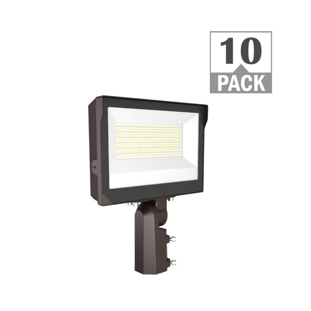 400-Watt Equivalent 10500-16800 Lumens Bronze Integrated LED Flood Light Adjustable and CCT with Photocell (10-Pack) price history on PriceWatchPro