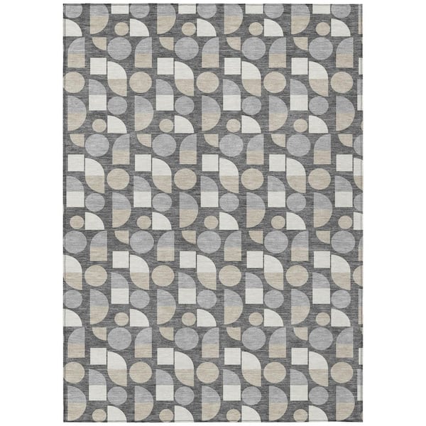 Chantille Machine Washable Indoor/Outdoor Abstract ACN2921 Gray 9 ft. x 12 ft. Area Rug