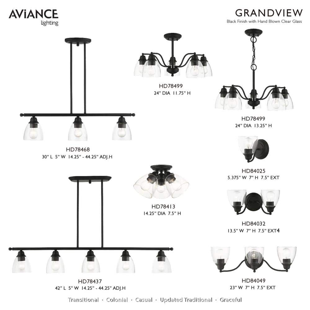 Black Hand Blown Glass 1-Light Vanity Sconce