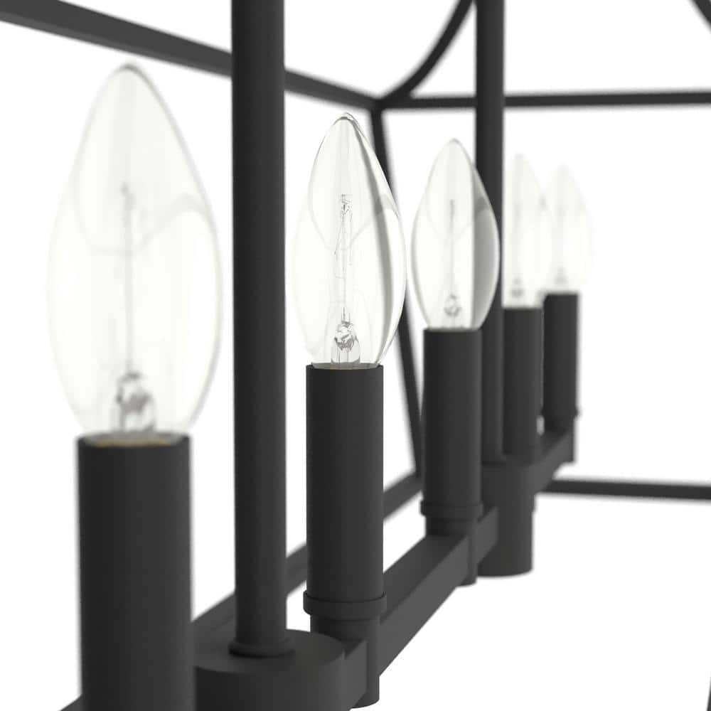 Laurel Ridge Natural Black Iron 6-Light Candle Chandelier
