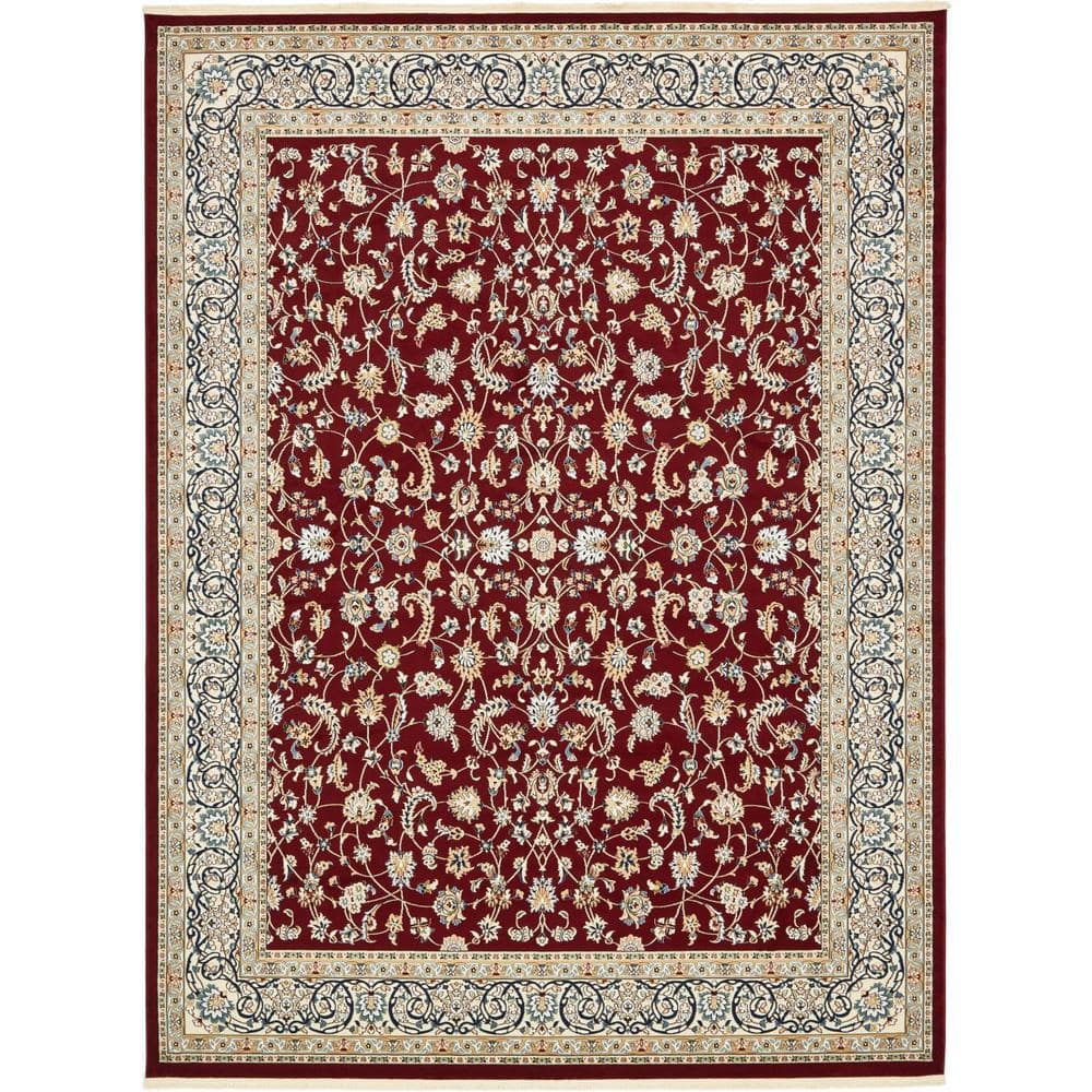 rouge Unique Loom Narenj Leeds Burgundy 10' 0 x 13' 0 Area Rug 3135786