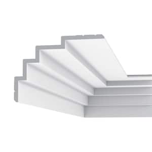 8-1/4 in. x 5-7/8 in. x 78-3/4 in. Primed White Plain Polyurethane Crown Moulding (7-Pack)