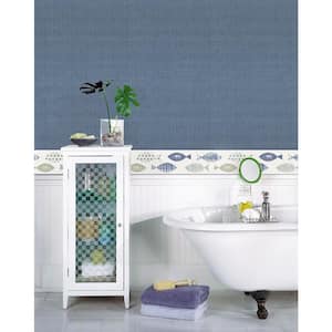 Spindrift Navy Swirl Paper Strippable Roll Wallpaper (Covers 56.4 sq. ft.)