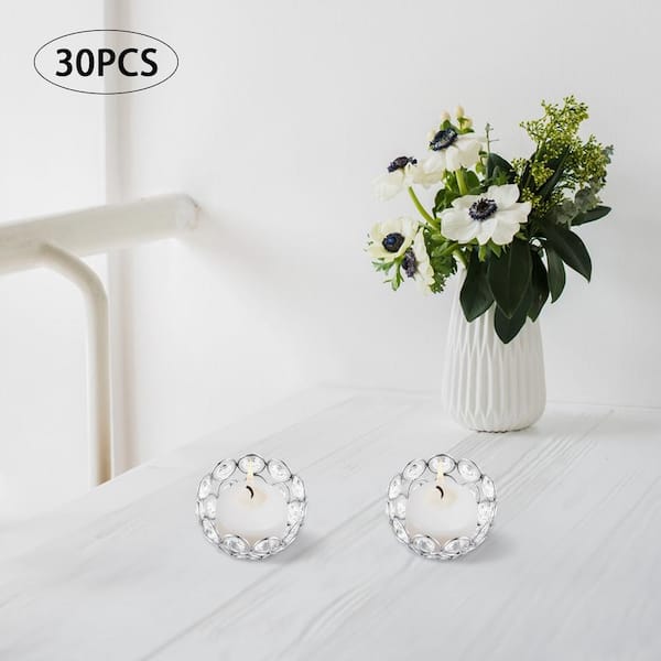 Buy Tea Light Candlesticks with Rows of Pearl Decorations