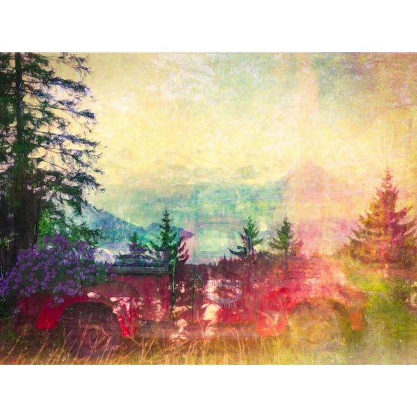 Mountain Lake and Truck Overlap by Grotto Studios Unframed Graphic Print Abstract Poster Art Print 30 in. x 40 in.