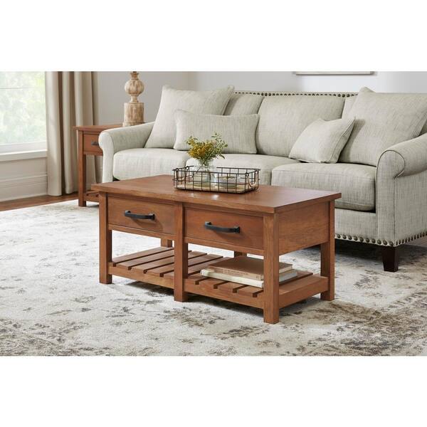 Home Decorators Collection Danforth 42 In Antique Patina Large Rectangle Wood Coffee Table With 2 Drawers Acb 2609 108 The Depot - Home Decorators Collection Coffee Table
