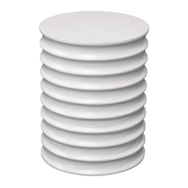 Steve Silver Griffin 14 in. White Round Wood Side Table