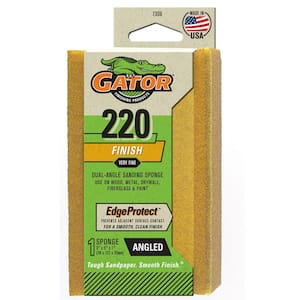 Super Sponge 3 in. x 5 in. x 1 in. Medium 220-Grit Angled Sanding Sponge