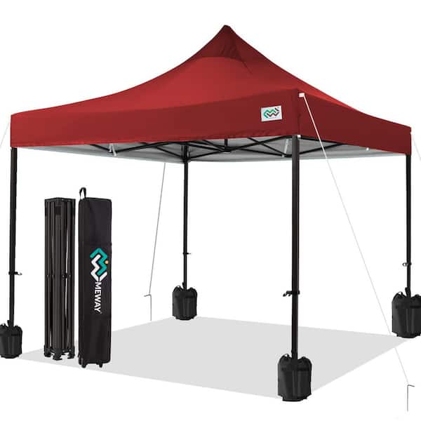 JEAREY 10 ft. x 10 ft. Pop Up Canopy Tent Instant Outddor Canopy in Red