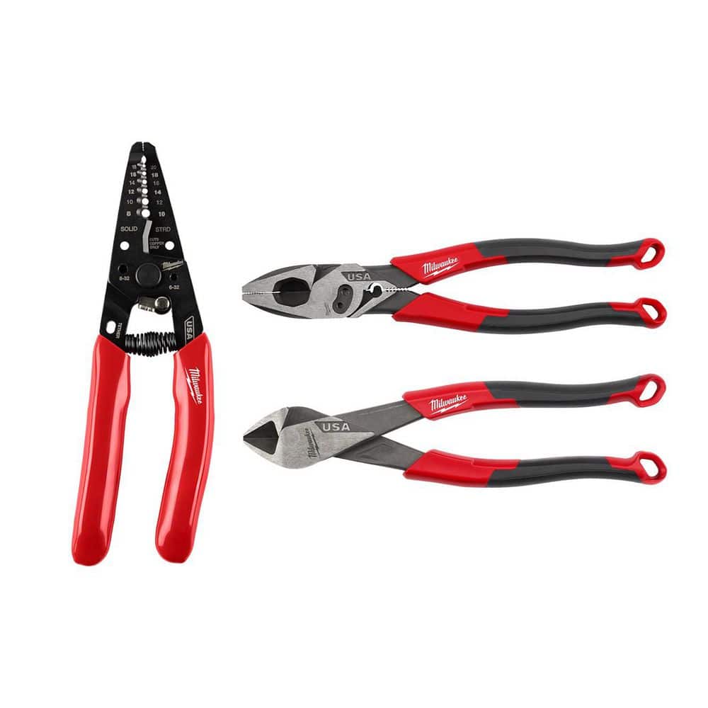 "8-20 AWG Dpd Grip Wire Stripper(USA),9"" Linemans Cmfrt Grip Pliers(USA), 8"" Diagonal Cmfrt Grip Cutting Pliers(USA)" price history on PriceWatchPro