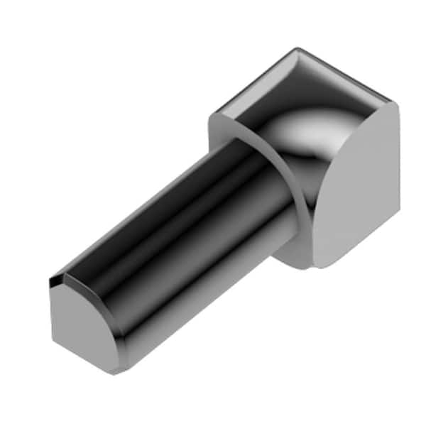 Schluter Rondec Polished Chrome Anodized Aluminum 3/8 in. x 1 in. Metal 90° Inside Corner