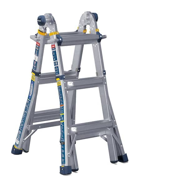 slogan Gelukkig Deuk Werner 14 ft. Reach Aluminum 5-in-1 Multi-Position Pro Ladder with  Powerlite Rails 375 lbs. Load Capacity Type IAA Duty Rating MT-14IAA - The  Home Depot