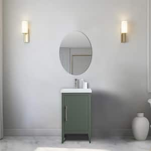 20 in. W x 15.8 in D x 34 in. H Single Sink Bathroom Vanity Cabinet in Vintage Green with Ceramic Top