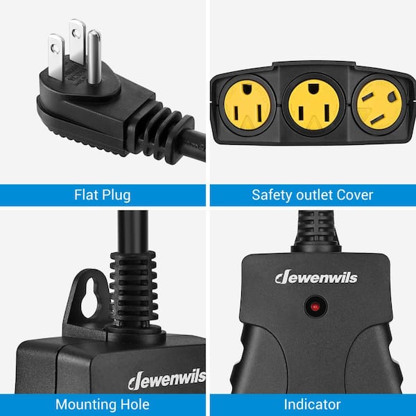 DEWENWILS Outdoor Remote Control Outlet, Waterproof Heavy-Duty Wireless  Electrical Plug Outlet Switch, 3 Receivers HRIO13B1 - The Home Depot