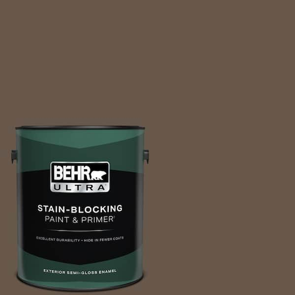 BEHR ULTRA 1 gal. #PPU5-18 Chocolate Swirl Semi-Gloss Enamel Exterior Paint & Primer