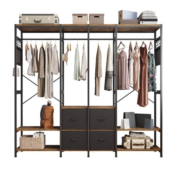 Karl home Black Iron Clothes Rack 78.75 in. W x 70.87 in. H